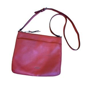 Calvin Klein Red Leather Crossbody Y2K Purse